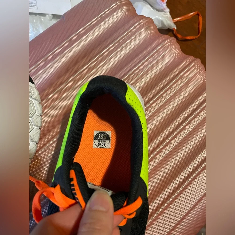 Nike Kids |flex experience| Black, Orange, and Green Sneakers - Picture 4 of 7